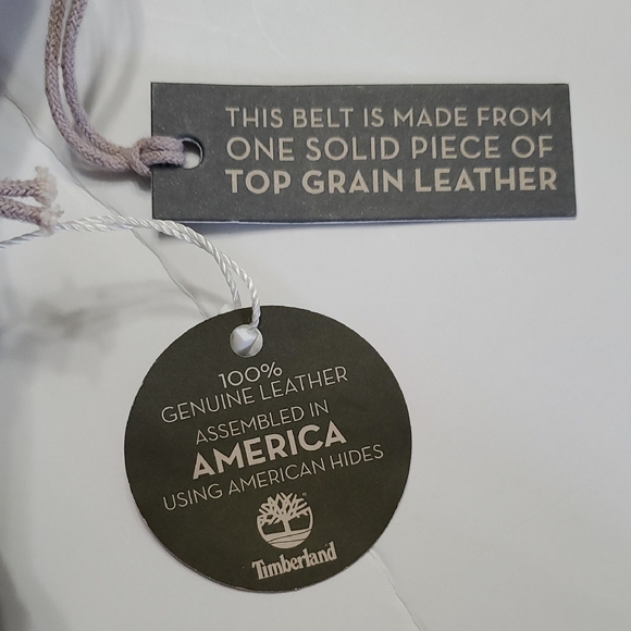 Timberland Men's Navy Blue Leather Belt Pewter Buckle - Picture 12 of 12